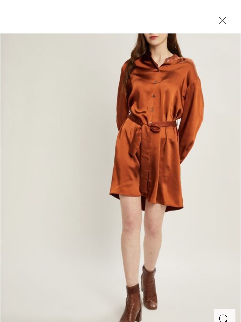 Cyrillus Paris Rust Satin Shirt Dress